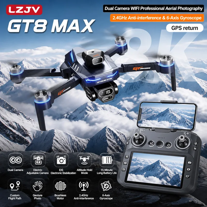 Drone Camera Night Vision - Dron Plegable GT8 Max 8K HD